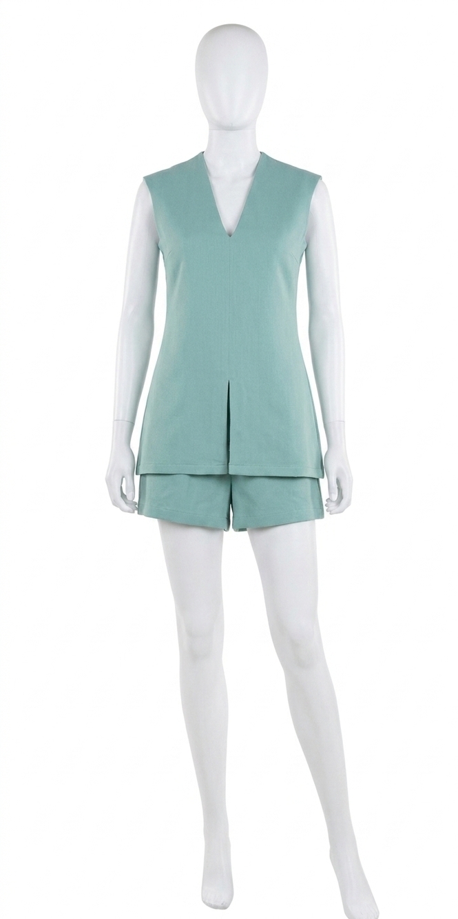 NEW EMILY MCCARTHY gwen v-neck tunic top in wasabi